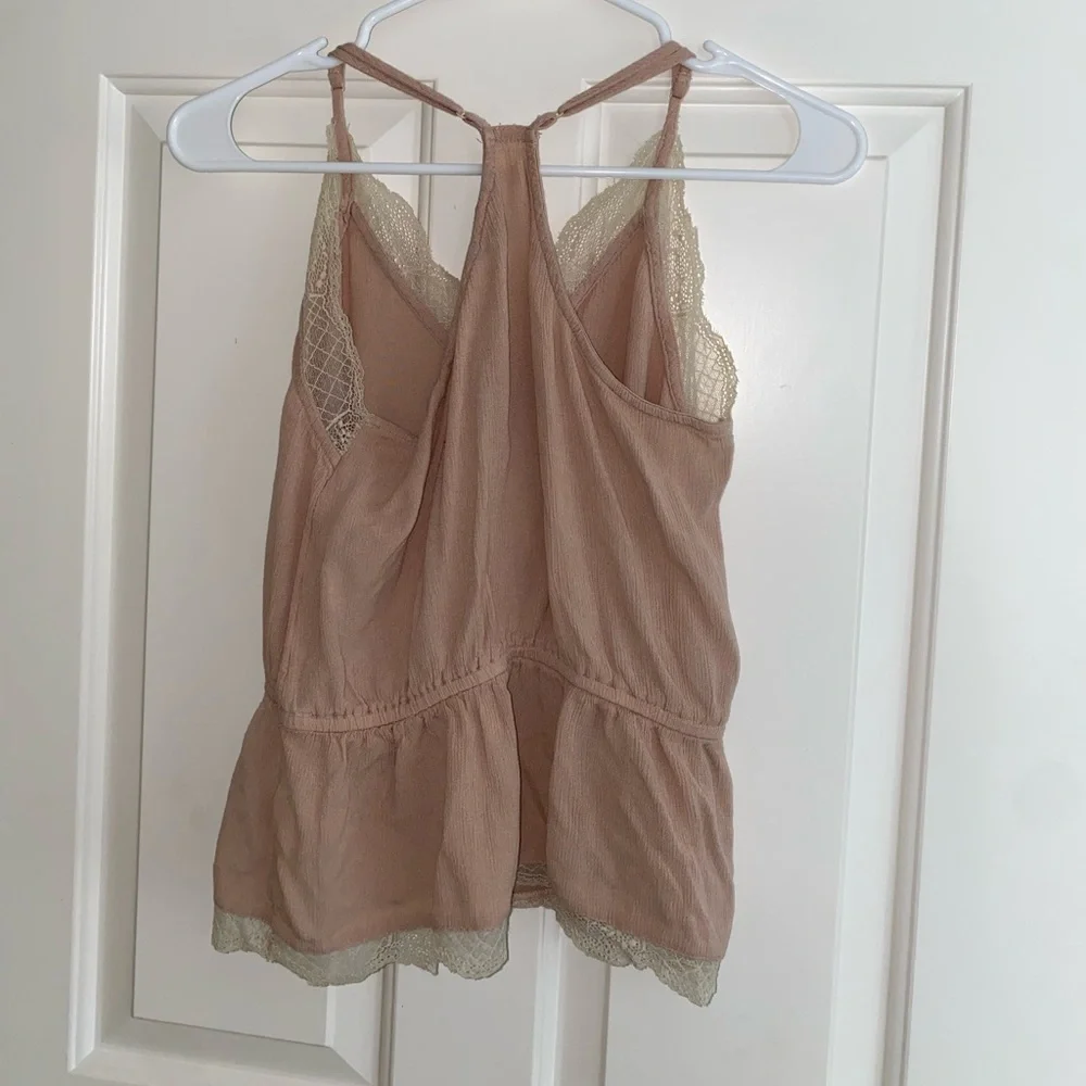 Dusty Rose Pink Lace Trim Tank Top - Picture 5 of 5